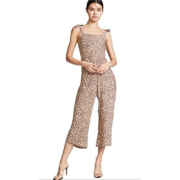 NWT Faithfull The Brand Elsa Animal Print Jumpsuit Sz 2